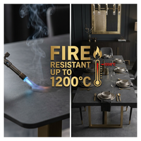Ensemble de table et de chaises de salle à manger modernes de luxe en bambou et dalle de roche, meubles de restaurant et d'hôtel pour usage domestique