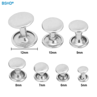 Rivets plats ronds double face pour vêtements, chapeaux, bagages, avec bouton latéral, qualité supérieure, durables, couleurs personnalisées