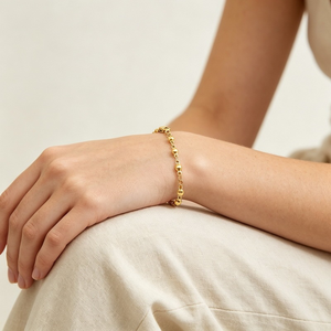 Pulsera Ajustable de Acero Inoxidable con Cadena de Bolas, Tono Dorado y Plateado, Cierre de Langosta, Brazaletes de Eslabones - Product Image 5