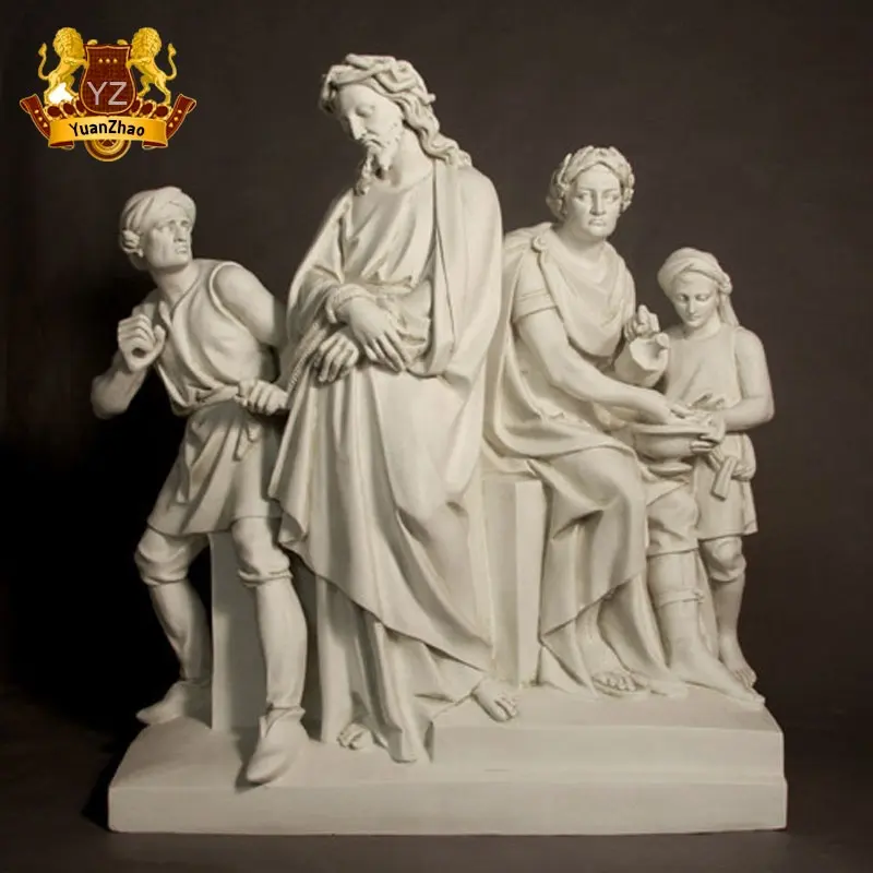 Gesù è condannato Stazione di Una Statua di Marmo di Religiosi Cattolici Gesù Cristo Statua di Marmo 14 Stazioni Della Croce