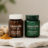 Pot en verre mat vert et brun personnalisé de 60 ml pour capsules, vitamines, compléments alimentaires, comprimés, avec boîte-cadeau