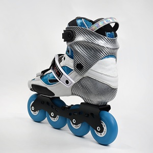 Patins à roulettes à coque rigide en fibre de carbone bleue pour adultes, nouveau design, patins à roulettes à 4 roues, patins à roulettes entièrement en carbone - Product Image 3