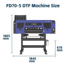 Stampante DTF FEDAR FD70-5 60cm con 5 Testine Epson I3200-A1, 24mq/h, Macchina per <span class=keywords><strong>Stampa</strong></span> Diretta su Tessuto per Magliette e Tutti i Tipi di Tessuti - Product Image 4