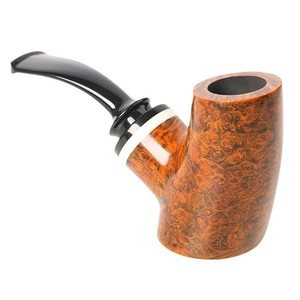Muxiang Briar Wood Volcano Pipe 3mm Air Chamber Bent Design Tobacco Pipe - Product Image 5