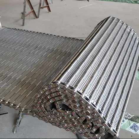 Heavy duty transport customized size accepted stainless steel metal mesh chain plate conveyor belt