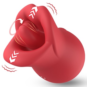 Mouth Bite Tongue Licking Tide Spray Chest Massage Nipple Teasing Vulva ABS+silicone Red/Pink Orgasm Artifact Sex Goods - Product Image 1