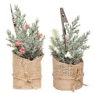 PLANTATION ARTIFICIELLE AVEC POT EN JUTE ET BRANCHES ENNEIGÉES 4.5X15 ASS. - Product Image 1