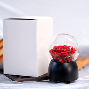 Caja Musical de Cristal con Rosa Preservada de Lujo TC, Decoración Atmosférica, Regalo para el Día de San Valentín, Día de la Madre, Cumpleaños - Product Image 4