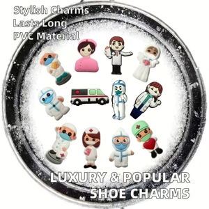 Nuevas Hebillas Decorativas de PVC con Diseño de Figuras Médicas para Zapatos, Hebillas para Zapatos con Flores, Accesorios para Sandalias DIY, Venta al por Mayor - Product Image 3
