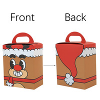New Christmas square Candy Box Hand-held Christmas Handbag Wedding Candy Box Gift Paper Box in Stock