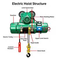Ağır Hizmet Tipi 1T 2T 3T 4T 5T 8T 10T Elektrikli Çelik Halatlı Vinç, Tek/Çift Kirişli Köprü Vinçleri için Arabalı CE Belgeli