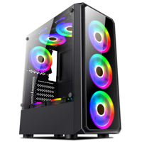 Black and White Mid Tower Pc case Pre Installed Fans Pc case Gaming support Fan 10 Rgb Fans and Water Cooler