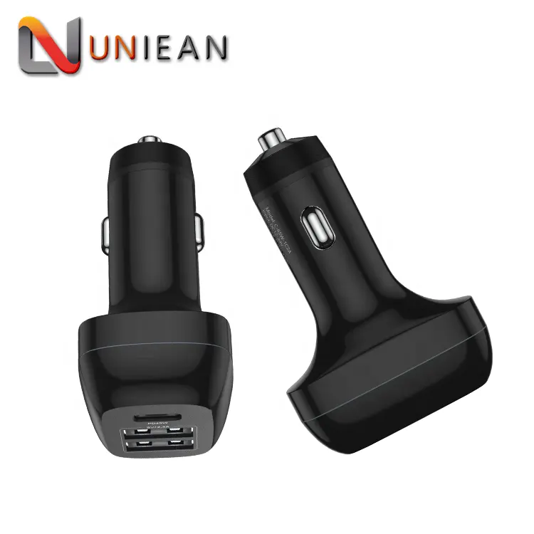 Cargador rápido para coche, Adaptador de 3 puertos USB tipo C, 18W, PD30W, QC 65W