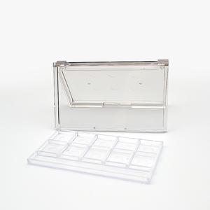 Paleta de maquiagem acrílica de plástico, logotipo personalizado, 10 cores, sombra nude, transparente - Product Image 5