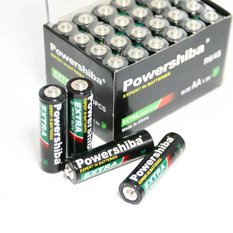 Powershiba Hot Selling R6 AA Um3 AA 1.5V Dry Cell Battery Disposable Batteries