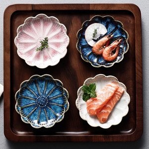 Luxury Japanese Style Plant Pattern Eco-Friendly Ceramic Small Seasoning Dish for Hot <b>Pot</b> and Snacks Wholesale - Product Image 1