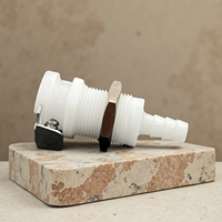 Raccord rapide coudé BRT Acetal 1/8'' 1/4'' à emboîtement cannelé, avec ressort en acier inoxydable 316, pression 120 psi, montage sur panneau pour brassage