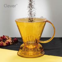 Clever Dripper – Infuseur à café portable et écologique en Tritan Eastman, jaune translucide, forme trapézoïdale, pour le camping et les activités de plein air