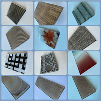 Verre de sécurité décoratif en métal poli, multi-mailles, stratifié, pour cloison d'hôtel