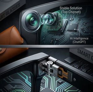 Occhiali Smart di 2ª Generazione Multifunzione con Fotocamera HD Integrata, Audio Wireless, Chat Multilingue, per Uso Quotidiano e Attività all'Aperto - Product Image 6