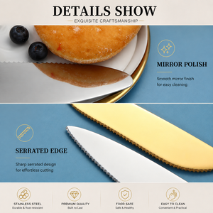Ensemble de couteaux et fourchettes à gâteau en acier inoxydable 304, cuillère à dessert et à glace, spatule à pizza, outil de cuisine multifonctionnel, design moderne et élégant - Product Image 5