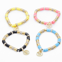 Năm Sản Xuất Bán Buôn Thiết Kế Mới Boho Nhiều Màu Acrylic Vòng Dây Đàn Hồi Vòng Tay Cô Gái Tình Bạn Trang Sức Thời Trang