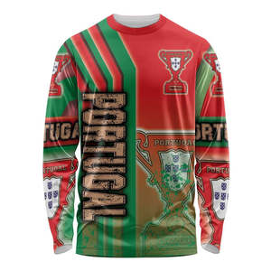 Camiseta de fútbol de manga larga de Portugal No.7 Ronaldo, camisetas de fútbol transpirables de secado rápido con patrón de estampado personalizado POD para hombres - Product Image 4