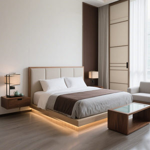 Meubles d'hôtel sur mesure, lit de luxe 5 étoiles <span class=keywords><strong>King</strong></span> Size, lit en bois moderne pour hôtel, ensemble de meubles de chambre d'hôtel - Product Image 1