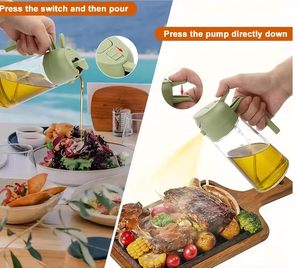 Nouveaux outils, flacon pulvérisateur d'huile d'olive 2 en 1 de 470 ml, flacon pulvérisateur d'huile en verre de qualité supérieure, pulvérisateur d'huile pour la cuisine - Product Image 5