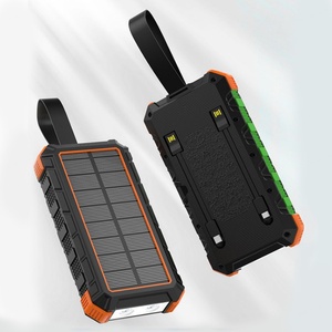 Batterie externe solaire haute capacité 36000 mAh avec fonction de charge rapide sans fil et manivelle pour le camping en extérieur - Product Image 1