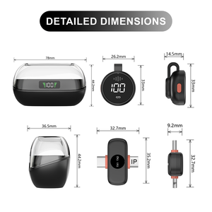 S40 High Quality Min Wireless Lapel <strong>Microphone</strong> with Charging Case Compartment with LED Display Mic for Video - Product Image 5