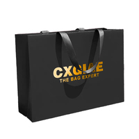 Customize Printing Black Craft Paperboard Gift Shopping Paper Bag With Your Own Logo
