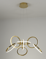 Lustre moderne en acier inoxydable à emboîtement, design créatif, suspension lumineuse, lampe LED simple et luxueuse
