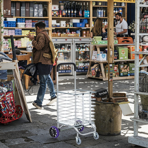 Chariot à main pliable et mobile à <span class=keywords><strong>4</strong></span> roues pour magasin de supermarchés - Product Image 4