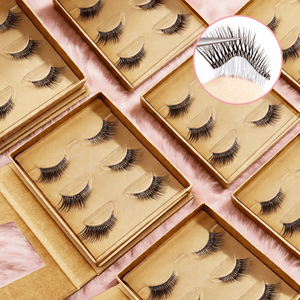 Ciglia Finte 3D Riutilizzabili in <span class=keywords><strong>Visone</strong></span> Sintetico, Fatte a Mano, Cruelty-Free, con Banda Trasparente, Naturali, per Trucco da Festa, a Striscia, Effetto Volume, che si Illuminano al Buio - Product Image 1