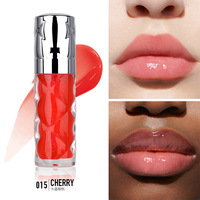 Gloss à lèvres liquide personnalisable HKH à base de plantes, imperméable - Hydratant et longue tenue, laisse les lèvres pulpeuses et sans effet collant, fini miroir
