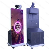 Grand photomaton miroir avec écran tactile de 49 "et roues, appareil photo reflex numérique à impression instantanée avec lumière d'appoint pour fête et événement