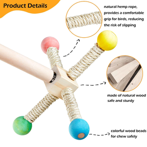 Jouet d'activités en bois pour perroquet : Balançoire, Pont en corde, Cadre d'escalade pour oiseaux, Échelle, Perchoir, Jouet interactif pour animaux de compagnie - Product Image 2