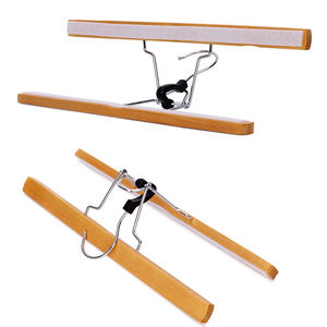 Cintres en <span class=keywords><strong>bois</strong></span> antidérapants pour pantalons et jupes, cintres à pinces pour jeans et pantalons, cintres pour extensions de cheveux, présentoir pour perruques et cheveux - Product Image 2