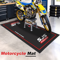 Tapis de garage pour moto sur mesure, pour atelier, exposition, événements de course et personnalisation de logo