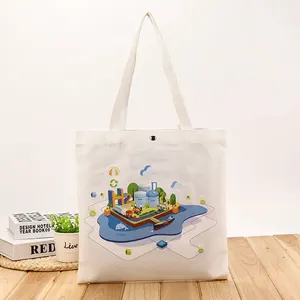 Offre Spéciale écologique réutilisable mode mignon dessin animé chat corée Simple sac à main robuste Durable coton toile Shopping sac fourre-tout