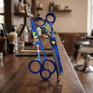 ASAP Professional 6" Right Handed Eco-Friendly Stainless Steel Medium Handle Blunt-Sharp Tip <b>Thinning</b> <b>Hair</b> <b>Scissors</b> Set <b>Scissors</b> - Product Image 5