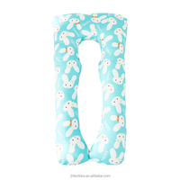 Oreiller de maternité en coton en forme de U, coussin corporel pour la grossesse, pour dormir et allaiter, imprimé lapin mignon pour maman