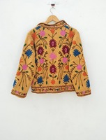 Veste en broderie Suzani faite à la main, vêtements d'hiver, velours bohème, veste de créateur de haute qualité, nouvelle collection, unisexe, décontractée