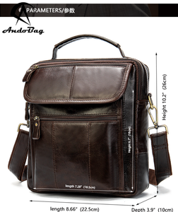 Bolso Bandolera Casual de Cuero Vacuno Genuino Andong para Hombres y Chicos, Bolso Mensajero Retro de Moda, Bolso de Mano para Negocios - Product Image 3