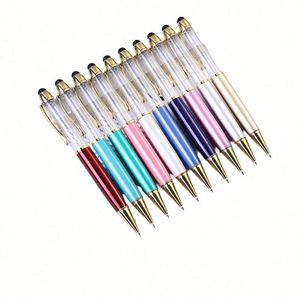 Empty Tube DIY Pens Marble <b>Glitter</b> Metal Waterproof Ballpoint Pen Silk Screen Printing Plastic Crystal Writing School Office - Product Image 1
