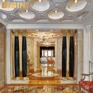 Colonnes romaines décoratives en pierre de grès de style baroque français de luxe, sculptées en marbre, pour l'extérieur des palais royaux - Product Image 6