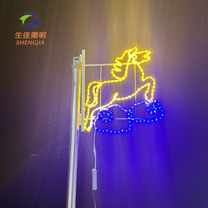 Guirlande lumineuse LED 2D personnalisable 220V, motif cheval, pour poteau de <span class=keywords><strong>lampadaire</strong></span>, décoration de Noël extérieure étanche - Product Image 3