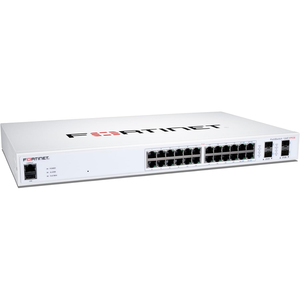 Commutateur Ethernet Gigabit Full-Duplex 24 ports FortiSwitch 124F, 2 emplacements SFP, SNMP, QoS, boîtier métallique, alimentation intégrée, Plug&Play - Product Image 4