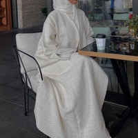 Abaya Kimono Épaisse Willson Tween à Fentes pour Femmes, Design Hiver Automne, Vêtement Musulman, Robe Grande Taille